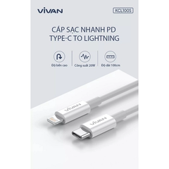 Cáp sạc VIVAN KCL100S White (Type-C to Lightning)