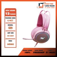 Tai Nghe G-Net G09 Pink (Màu Hồng) Âm Thanh 7.1 USB LED - Hàng Chính Hãng