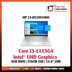 LAPTOP HP 15-DY2091WM Core i3-1115G4 8GB 256GB 15.6 UHD Win10 Natural Silver