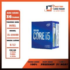 CPU Intel Core i5-10400 (2.9GHz turbo up to 4.3GHz, 6 nhân 12 luồng, 12MB Cache, 65W) - Socket Intel LGA 1200