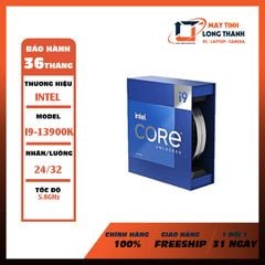 CPU INTEL CORE I9-13900K (5.80GHZ, 24 NHÂN 32 LUỒNG, 30M CACHE, RAPTOR LAKE) - BOX CHÍNH HÃNG