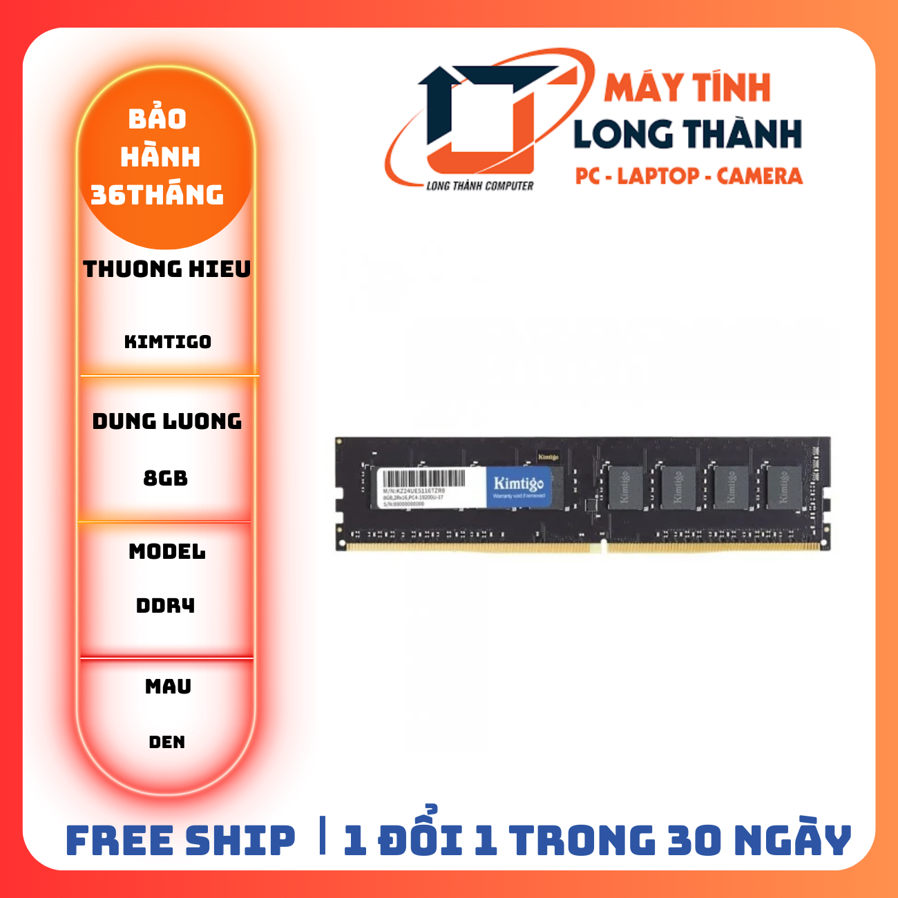 Ram KIMTIGO 16GB DDR4 3200MHz – Máy Tính Long Thành - Chuyên mua bán ...