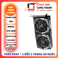 Card màn hình MSI GTX 1650 GAMING X (4GB GDDR5, 128-bit, HDMI+DP)