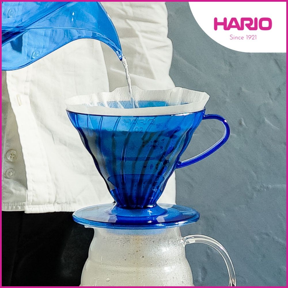  Phễu V60 Hario bằng nhựa xanh Cobalt 
