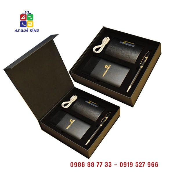 Giftset Pin sạc + Bút Ký + Namecard Vietcombank
