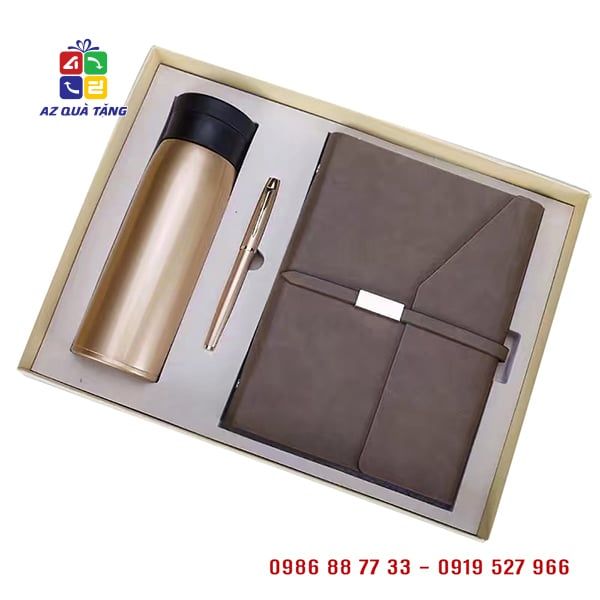Giftset Bút Ký + Bình Giữ Nhiệt + Sổ Da 03