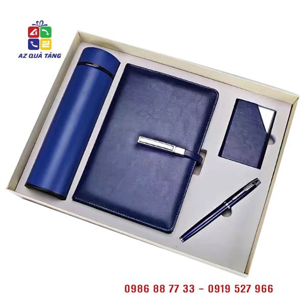 Giftset Bình Giữ Nhiệt + Bút Ký + Namecard + Sổ Da