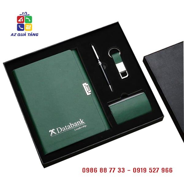 Giftset Sổ Da + Namecard + Bút Ký + Móc Khóa