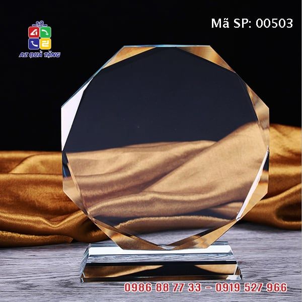Biểu Trưng Pha Lê Mặt Nguyệt 8 cạnh - 00503