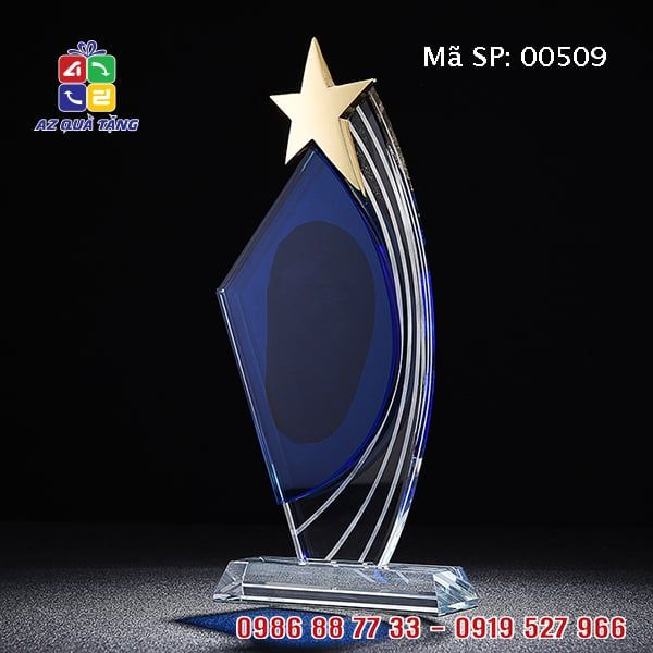 Biểu Trưng Pha Lê Cánh Buồm Gắn Sao Vàng - 00509