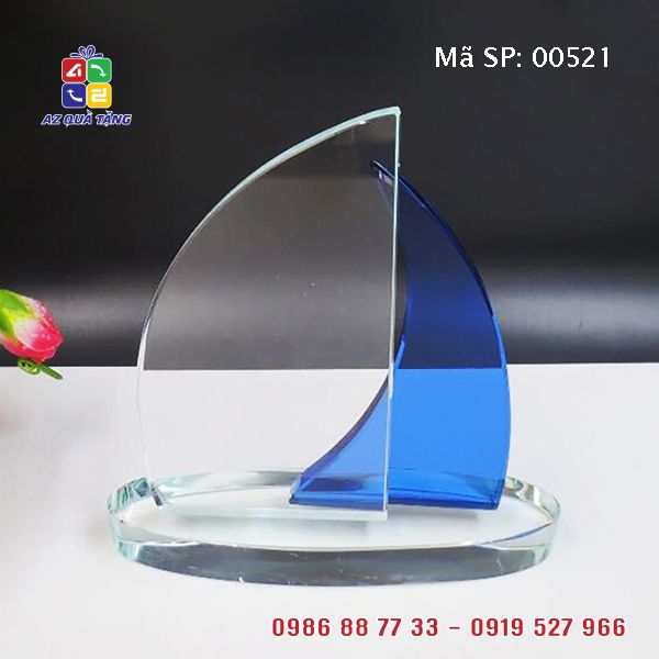 Biểu Trưng Pha Lê Thuyền Buồm Xanh - 00521
