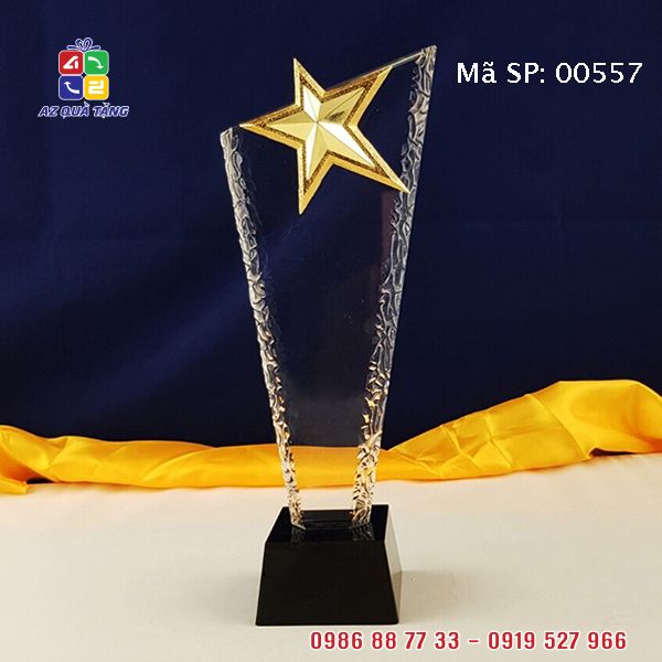 Cúp Pha Lê Vát Sao Vàng Đế Đen - 00557