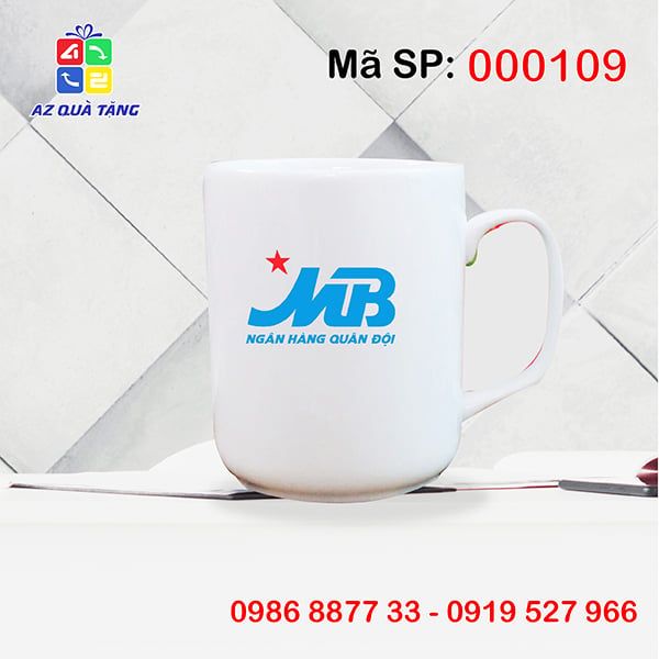 Cốc Sứ Trắng Trụ Quai Số 7