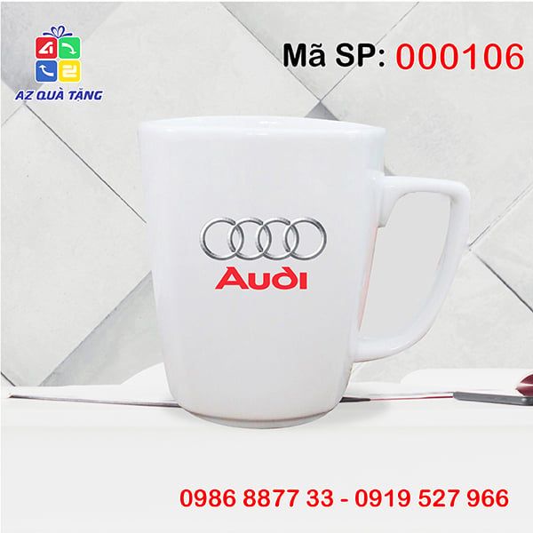 Cốc Sứ Trắng Vuông Dáng Minh Long