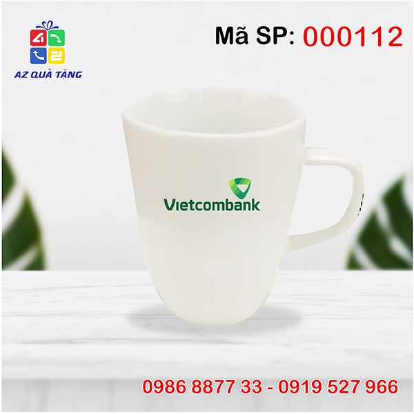 Cốc Sứ Trắng Latte Dáng Đức