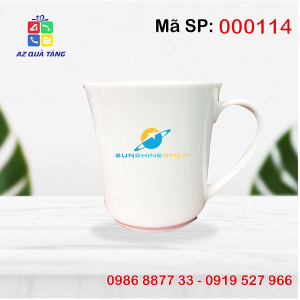 Cốc sứ trắng eo có chân