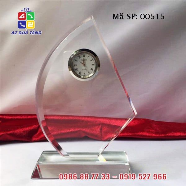 Biểu Trưng Pha Lê Cánh Buồm Gắn Đồng Hồ - 00515