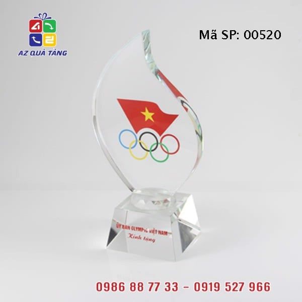 Biểu Trưng Pha Lê Ngọn Lửa Đế Cao - 00520