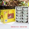 Bộ 10 Bát Cơm Tráng Men Hoa Sen Xanh