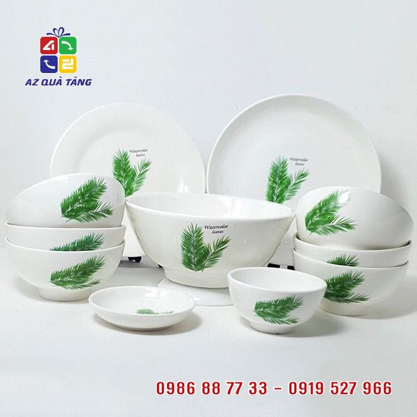 Bộ Bát Đĩa Lá Xanh
