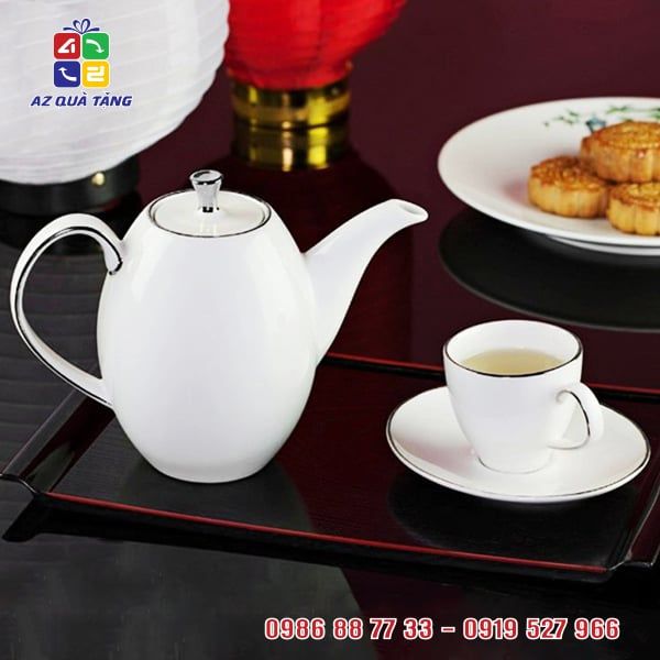 Bộ Ấm Trà ML Anna Cao Chỉ Bạch Kim