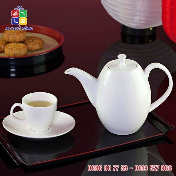 Bộ Ấm Trà ML Anna Trắng Cao