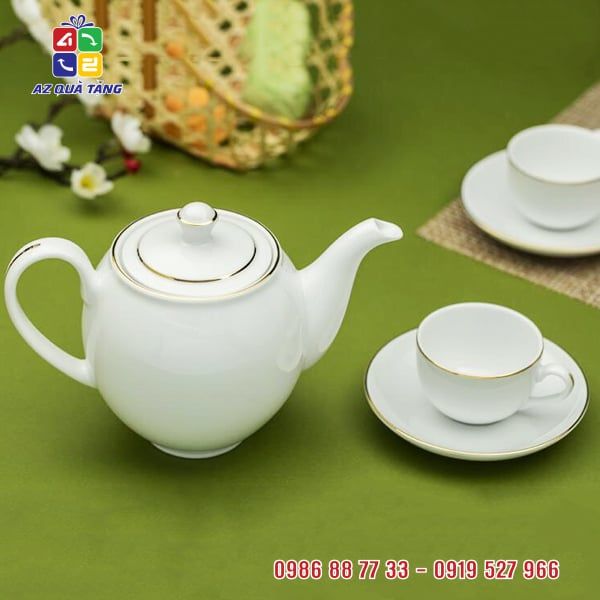 Bộ Trà ML Camellia Viền Vàng