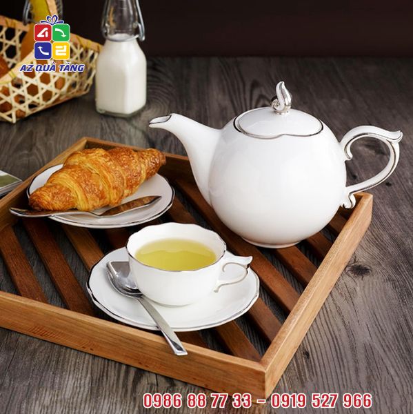 Bộ Trà Mẫu Đơn Chỉ Bạch Kim ML