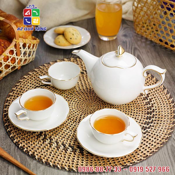 Bộ Trà Mẫu Đơn Viền Vàng ML