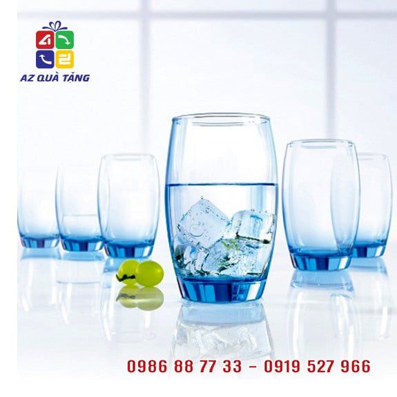 Bộ 6 Cốc Thủy Tinh Luminarc xanh J1585