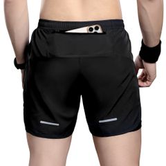 Quần chạy bộ nam 2 lớp Egan QC02 - Màu đen