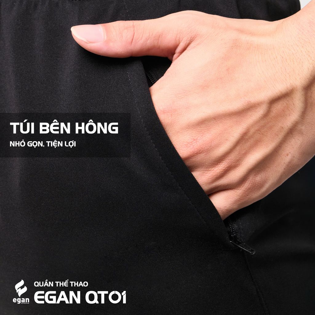 Quần thể thao nam Egan QT01 - Màu đen