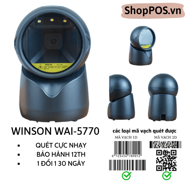 Máy quét mã vạch Winson WAI 5770 [ 2D Để Bàn]