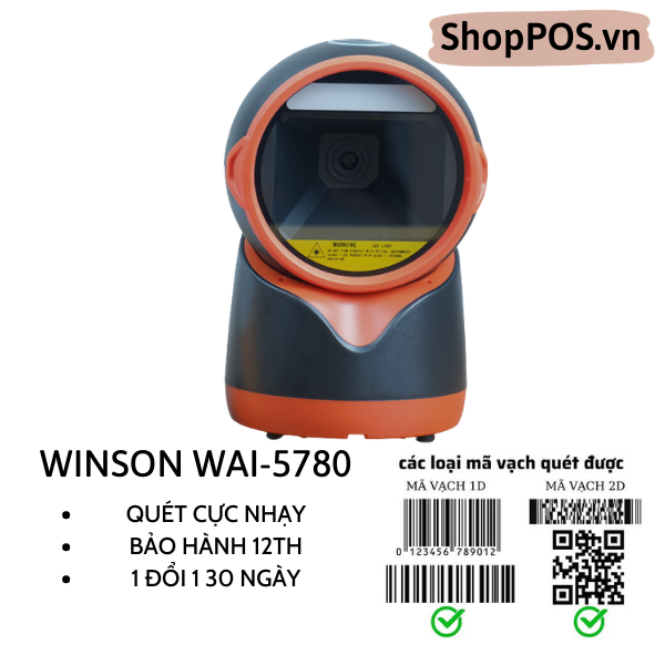 Máy quét mã vạch Winson WAI 5780 [ 2D Để Bàn ]