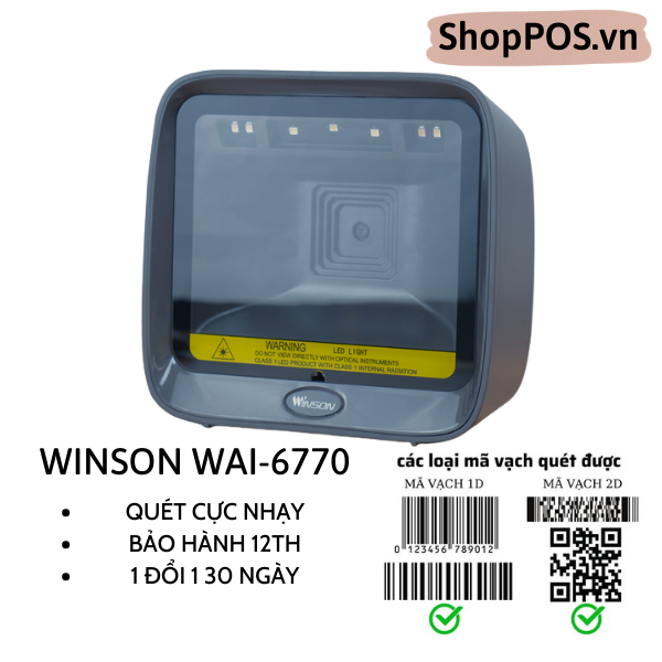 Máy quét mã vạch 2D Winson WAI-6770 [ 2D Để Bàn ]