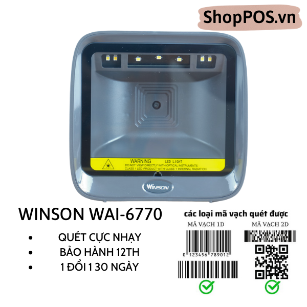 Máy quét mã vạch 2D Winson WAI-6770 [ 2D Để Bàn ]