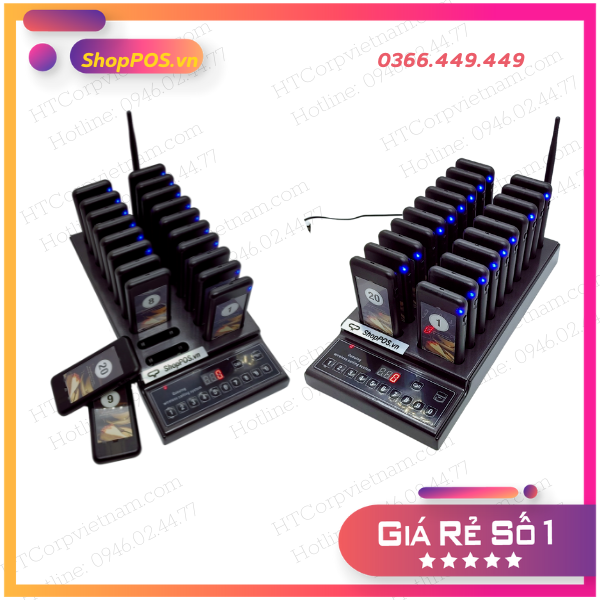 Thiết Bị Báo Rung Gọi Khách 20 Tay Cầm ( Model 2021)