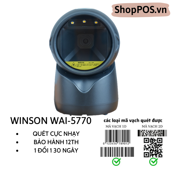Máy quét mã vạch Winson WAI 5770 [ 2D Để Bàn]