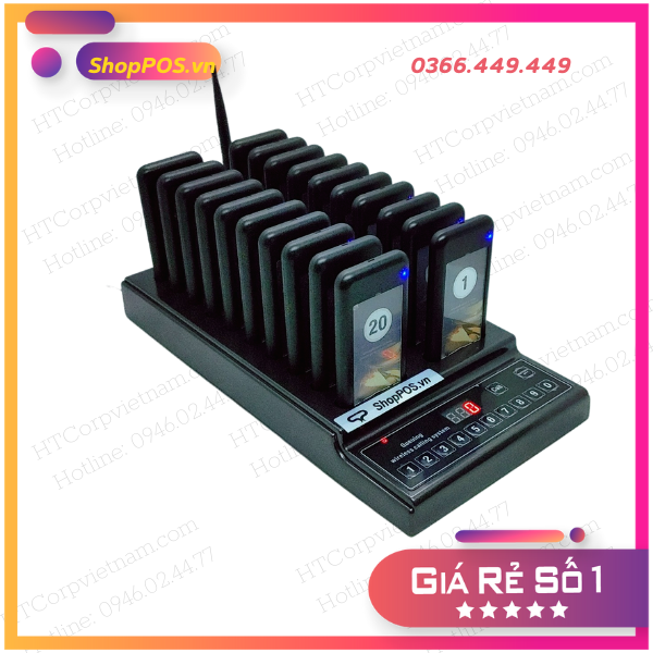 Thiết Bị Báo Rung Gọi Khách 20 Tay Cầm ( Model 2021)