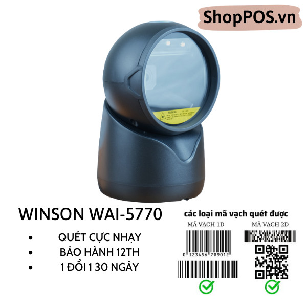 Máy quét mã vạch Winson WAI 5770 [ 2D Để Bàn]
