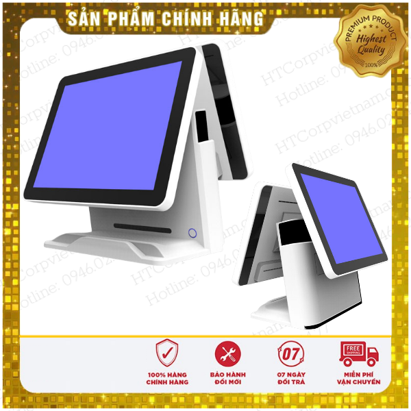 Máy POS bán hàng Cảm Ứng 2 Màn Hình GPOS G15T ( 2 màn hình/Core i5/8gb/64gb)
