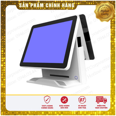 Máy POS bán hàng Cảm Ứng 2 Màn Hình GPOS G15T ( 2 màn hình/Core i5/8gb/64gb)