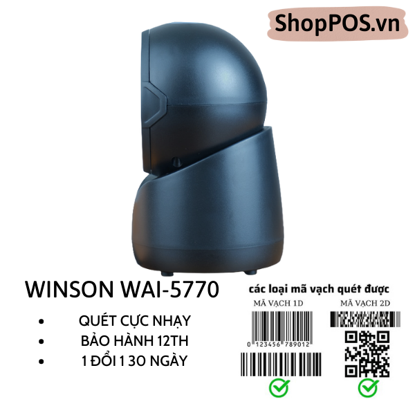 Máy quét mã vạch Winson WAI 5770 [ 2D Để Bàn]