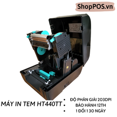 Máy in mã vạch HT440TT (USB/300dpi)