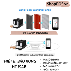 Thiết bị báo rung HT911R ( Model Nâng Cấp 2023 - Có Vật Cản 100m)