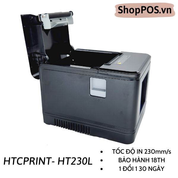 Máy in hóa đơn HTCprint HT230L [ LAN - 230mm/s - in đơn bằng điện thoại- in livestream ]