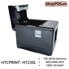 Máy in hóa đơn HTCprint HT230L [ LAN - 230mm/s - in đơn bằng điện thoại- in livestream ]