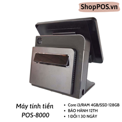 Máy Tính tiền POS Cảm Ứng POS-8000 Core i3/RAM 4GB/ SSD 128GB