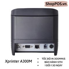 MÁY IN HÓA ĐƠN XPRINTER A300M CÓ CHUÔNG BÁO BẾP (300MM/USB+LAN+RS232)