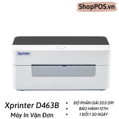 Máy in mã vạch Xprinter XP - D463B + Đế Đựng Giấy  [In Đơn Shopee-Tiktok-Lazada Từ Điện Thoại]